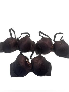 LOT of 3 Wacoal LIKE NEW Black Back
Appeal Front-Close Closure T-Shirt Bra 36D